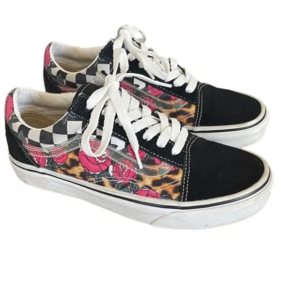 Vans Shoes Vans Sk8 Shoes Rose Cheetah Print With Checkers